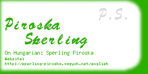 piroska sperling business card